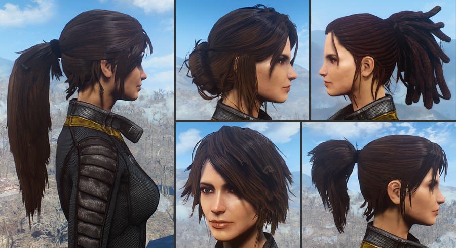 Female Hairstyles With Physics
 Ponytail Hairstyles by Azar v2 5a at Fallout 4 Nexus