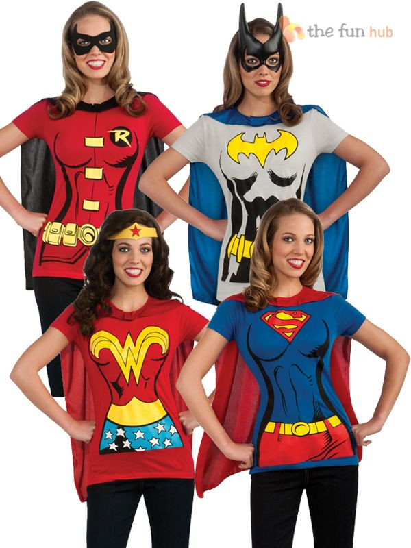 Female Superhero Costume DIY
 Details about Superhero La s T Shirt & Cape Hen Night