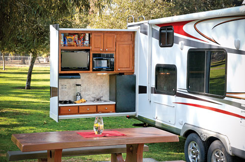 Fifth Wheel With Outdoor Kitchen
 Take it Outside with an Outdoor Kitchen