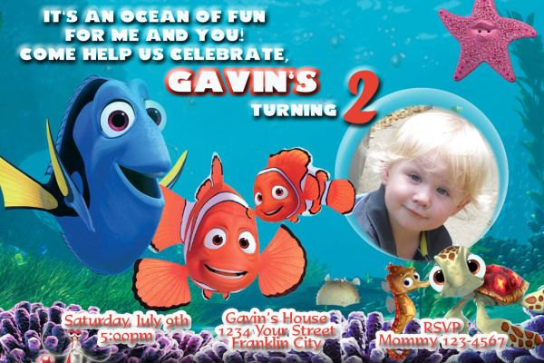 Finding Nemo Birthday Invitations
 Finding Nemo Invitation Finding Nemo Birthday Party Invitation