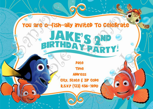 Finding Nemo Birthday Invitations
 Finding Nemo Invitation Finding Nemo birthday Nemo thank