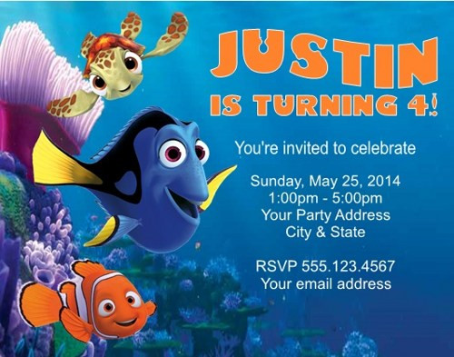 Finding Nemo Birthday Invitations
 Finding Dory Invitations Ideas — FREE Invitation Templates