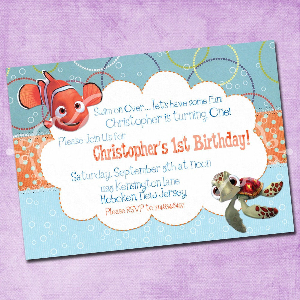 Finding Nemo Birthday Invitations
 Finding Nemo Birthday Invitation