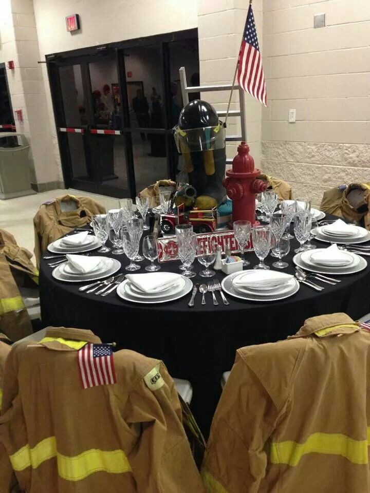 Firefighter Retirement Party Ideas
 firefighter table decor