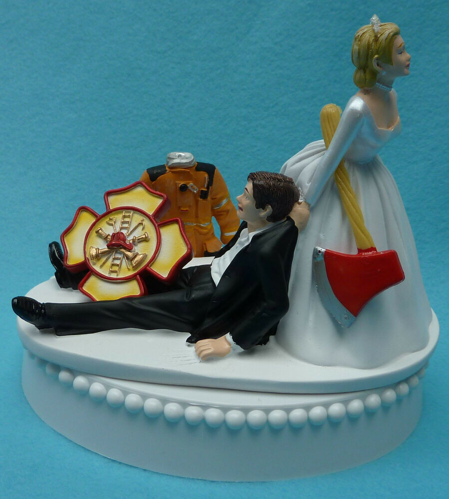 Firefighter Themed Wedding
 Wedding Cake Topper Fireman Firefighter Maltese Cross