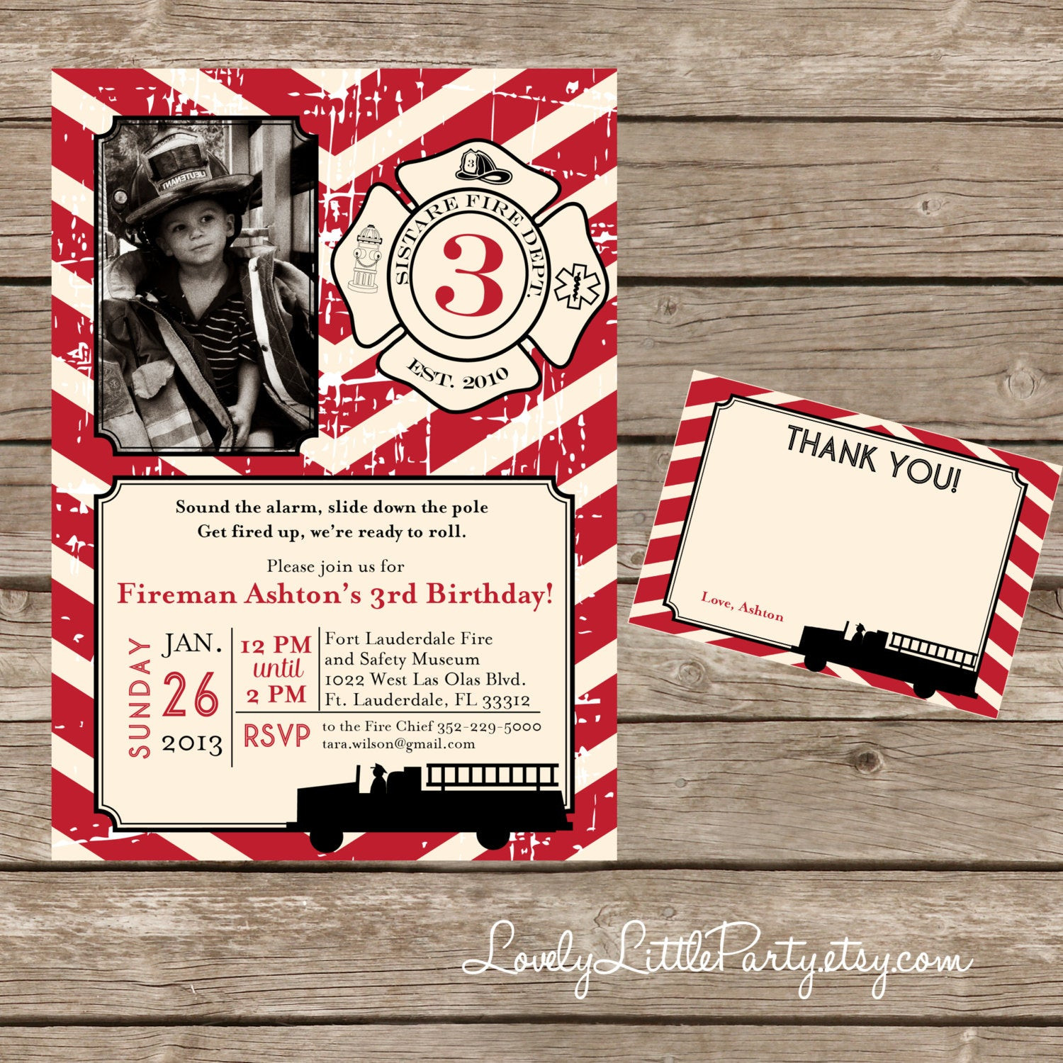 Firefighter Wedding Invitations
 DIY Printable Vintage Fireman Birthday Invitation Kit Invite