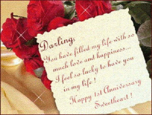 First Anniversary Quote
 30 Splendid and Heart Touching Wedding Anniversary Wishes