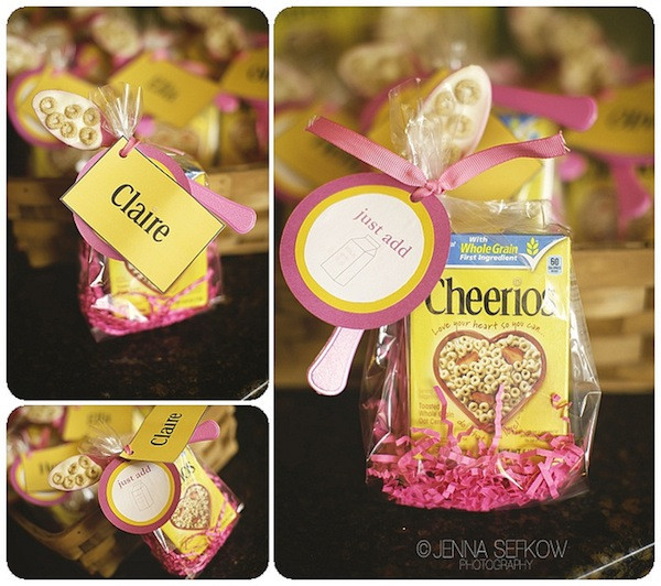 First Birthday Party Favors Ideas
 Kara s Party Ideas Pink Cheerios Girl 1st Birthday Party