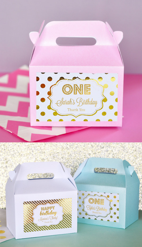 First Birthday Party Favors Ideas
 1st Birthday Party Favors Boxes Pink and Gold 1st Birthday