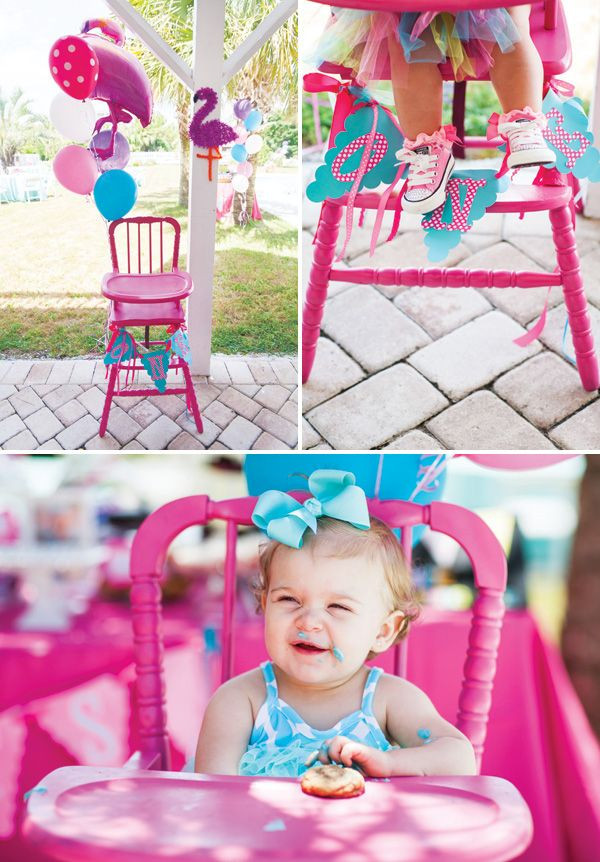 First Birthday Pool Party Ideas
 A Fabulous Flamingo First Birthday Pool Party