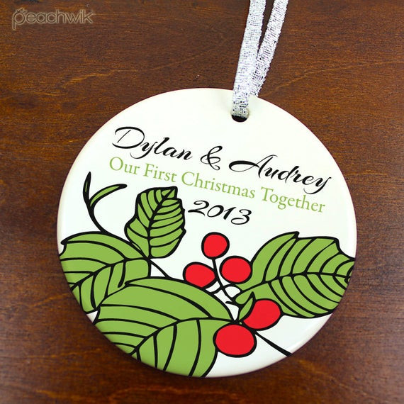 First Christmas Together Gift Ideas
 Our First Christmas To her Ornament Holly Berries