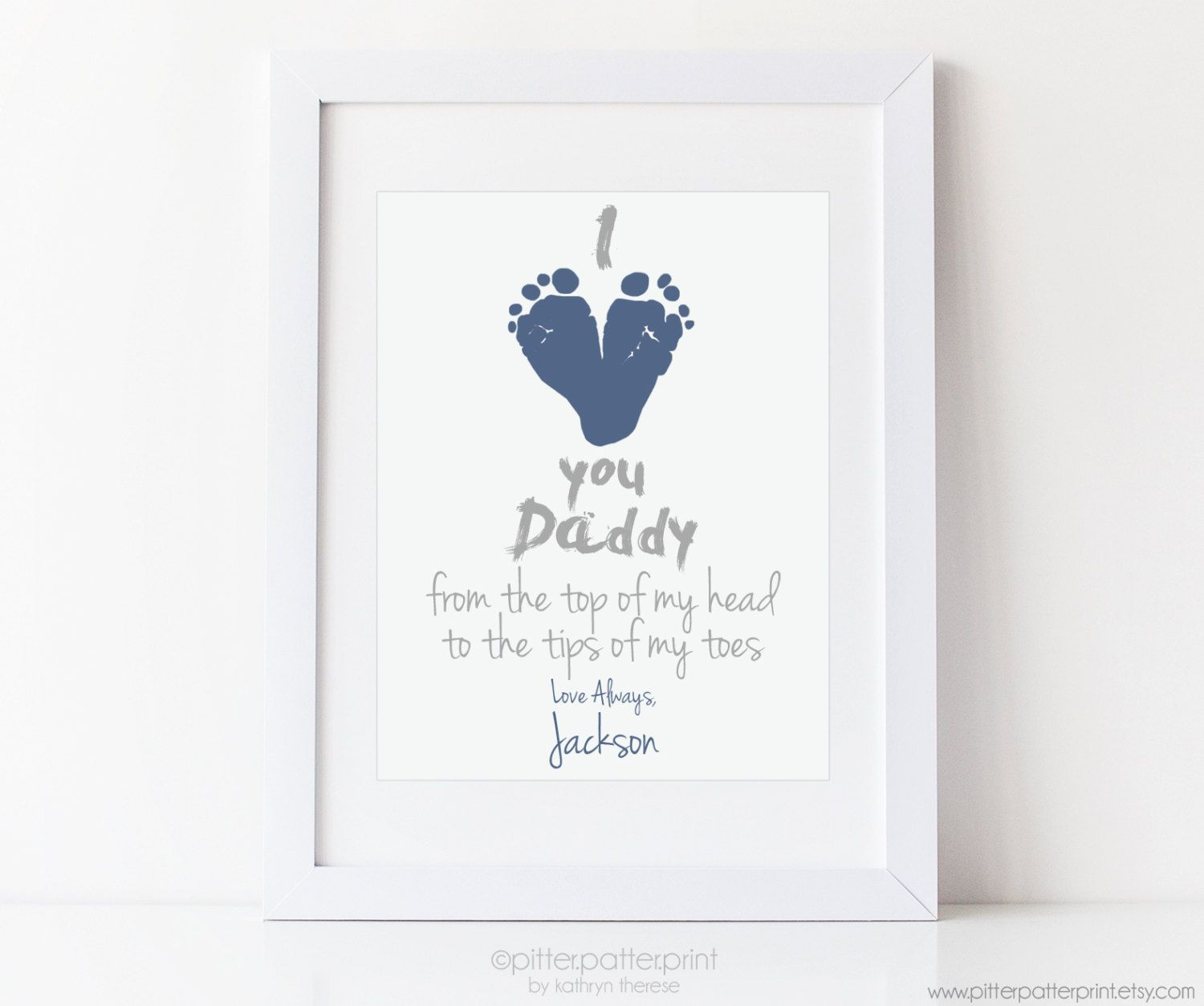First Father'S Day Gift Ideas From Baby Boy
 New Dad Gift from Baby I Love You Daddy Footprint Art