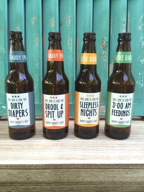 First Time Fathers Day Gift Ideas
 First Time Dad Beer Bottle Labels Gift for Daddy by