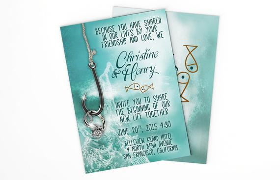 Fishing Themed Wedding Invitations
 Fishing wedding invitations printable wedding by