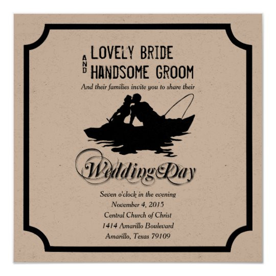 Fishing Themed Wedding Invitations
 Fishing Lovers Great Catch Wedding Invitation