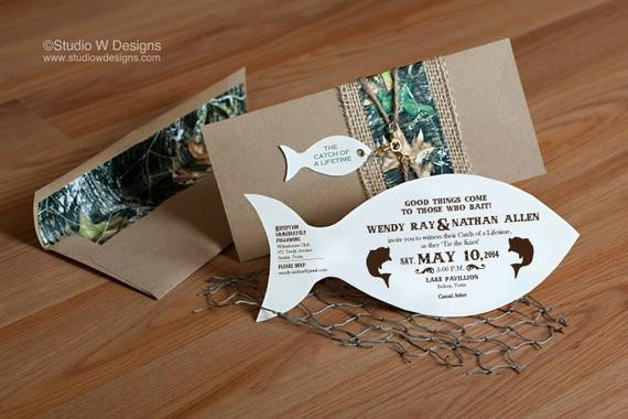 Fishing Themed Wedding Invitations
 Fishing & Hunting Themed Invitation by StudioWDesigns on Etsy