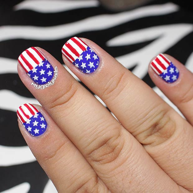 Flag Nail Designs
 31 Patriotic Nail Ideas for the 4th of July