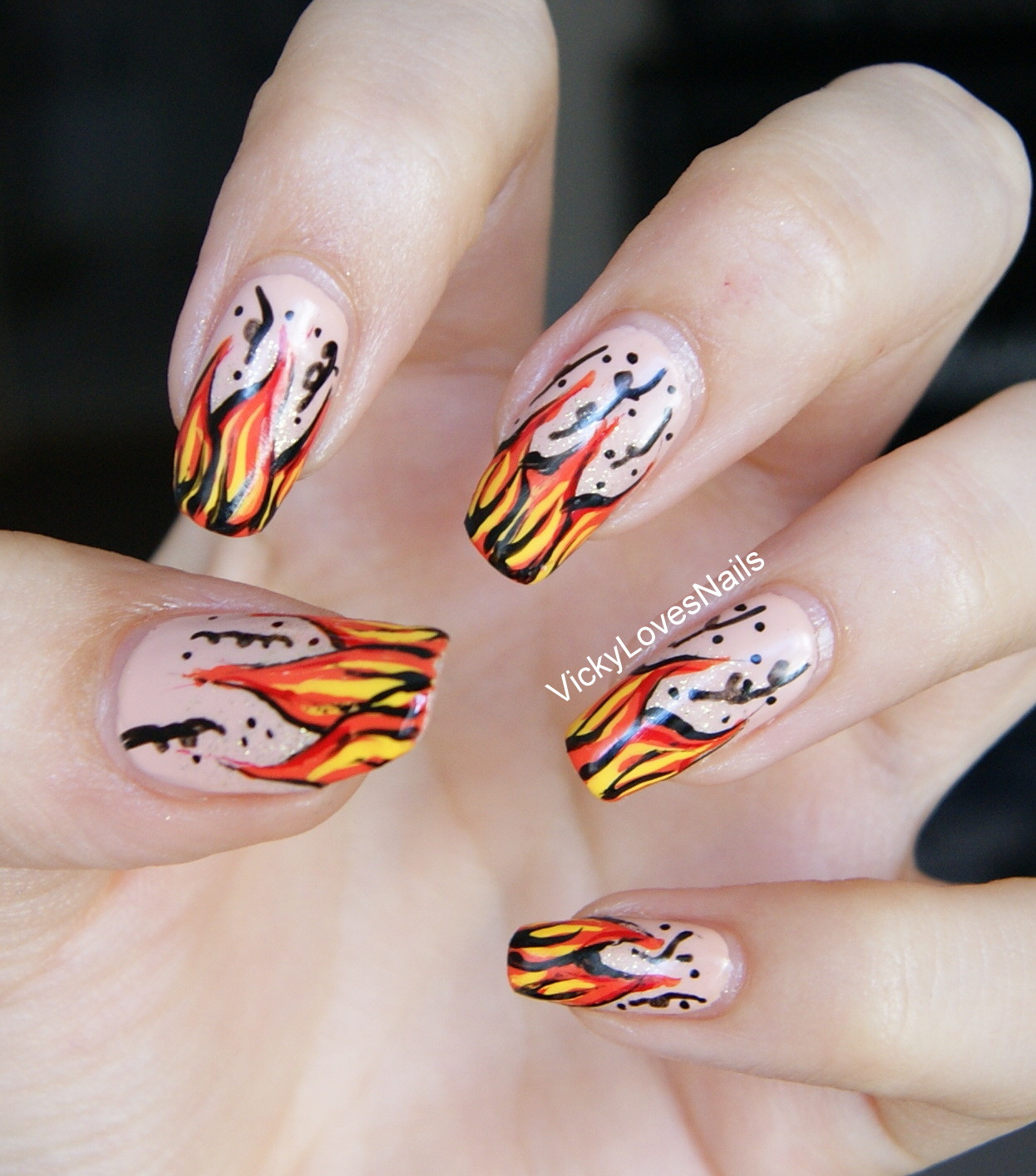 Flame Nail Designs
 Vicky Loves Nails Flame Nail Art
