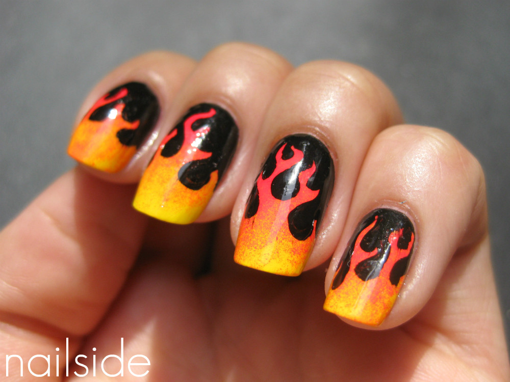 Flame Nail Designs
 Nailside Flame job