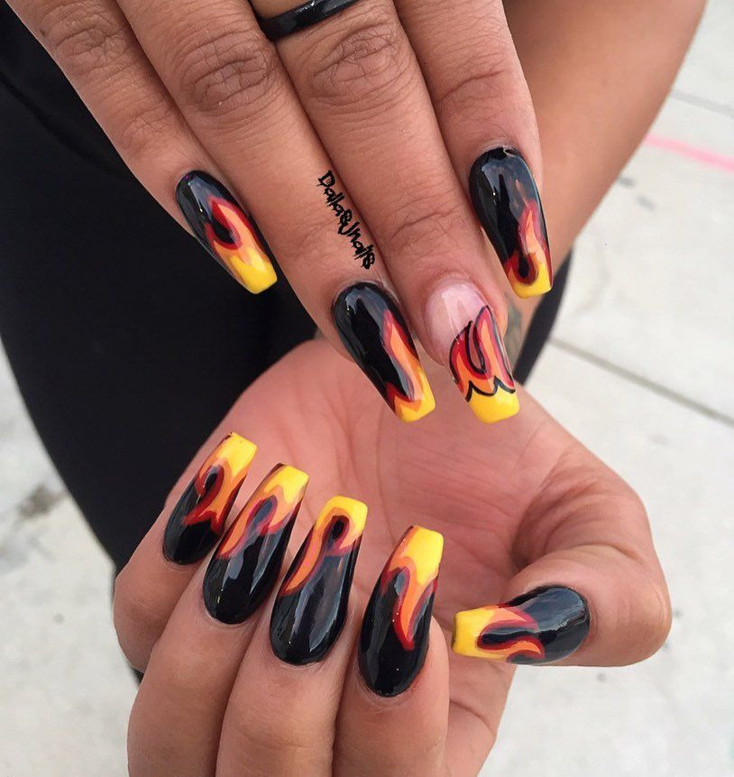Flame Nail Designs
 Pin by Teana B on nails in 2019