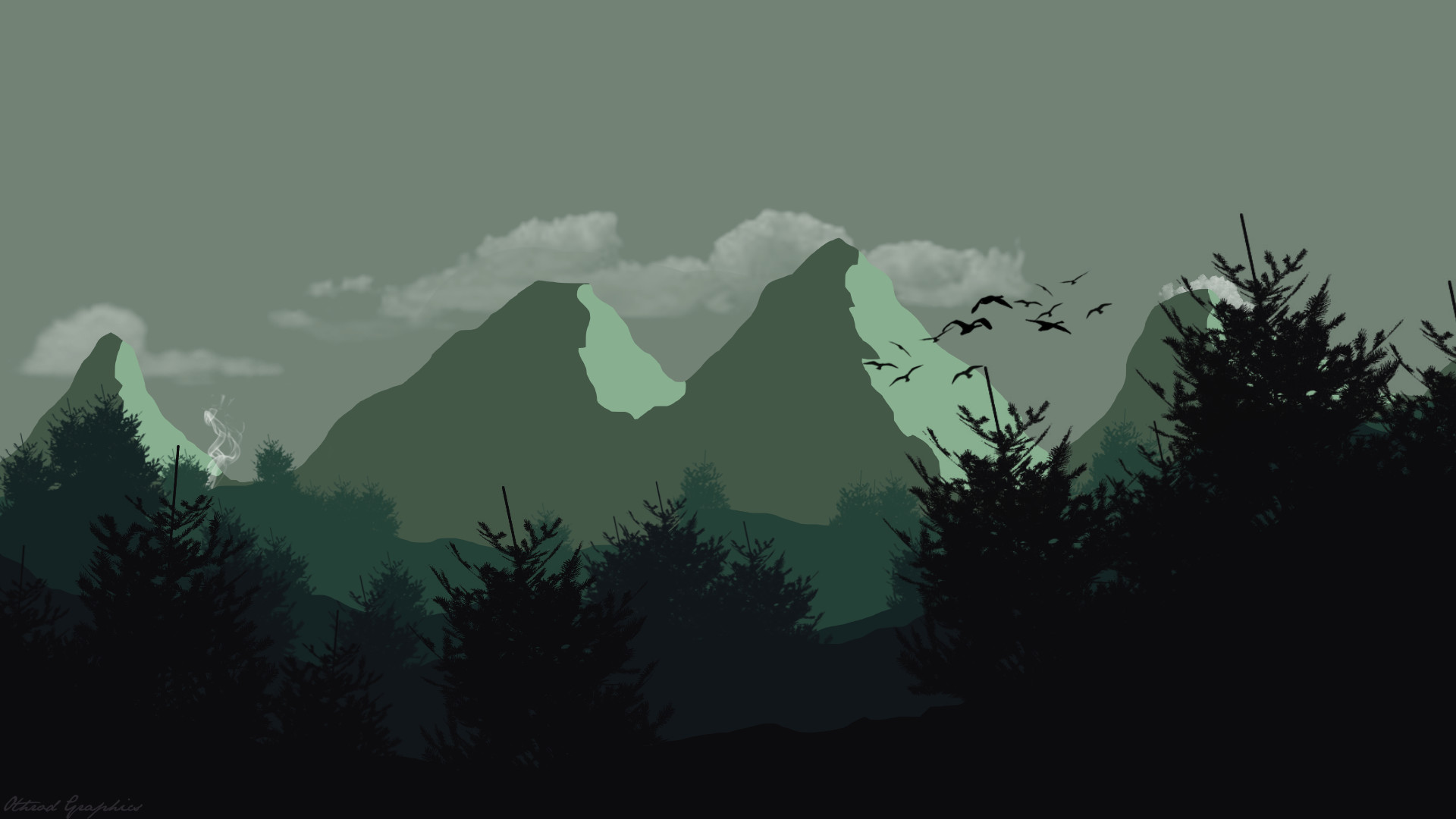 Flat Design Landscape
 Flat Landscape Wallpaper by Othrod on DeviantArt