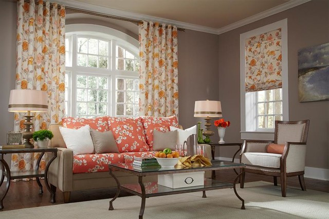 Floral Curtains For Living Room
 Floral Orange and Yellow Curtains & Draperies of