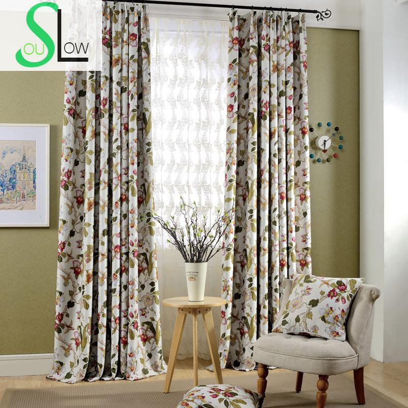 Floral Curtains For Living Room
 Luxury Floral Printed Curtains Europe Style Blackout