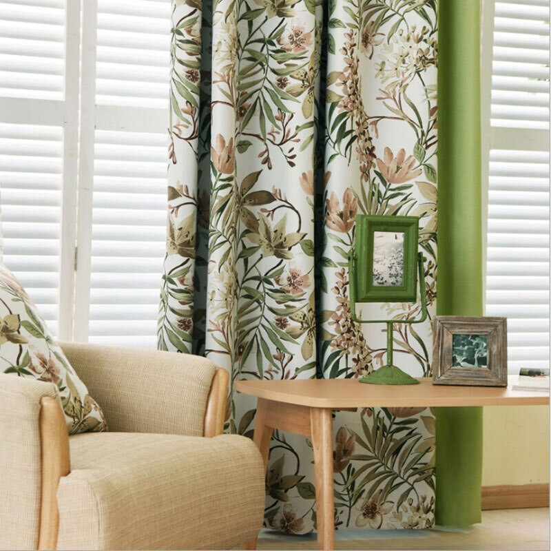 Floral Curtains For Living Room
 European style Floral Print blackout Curtains for Living