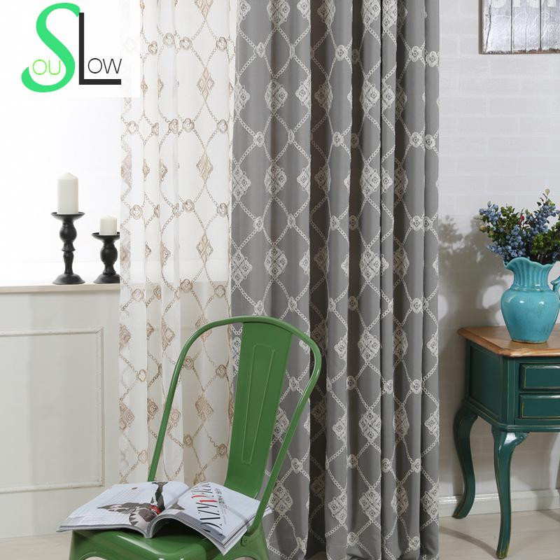 Floral Curtains For Living Room
 Slow Soul Modern Cotton Curtain French Window Gray Light