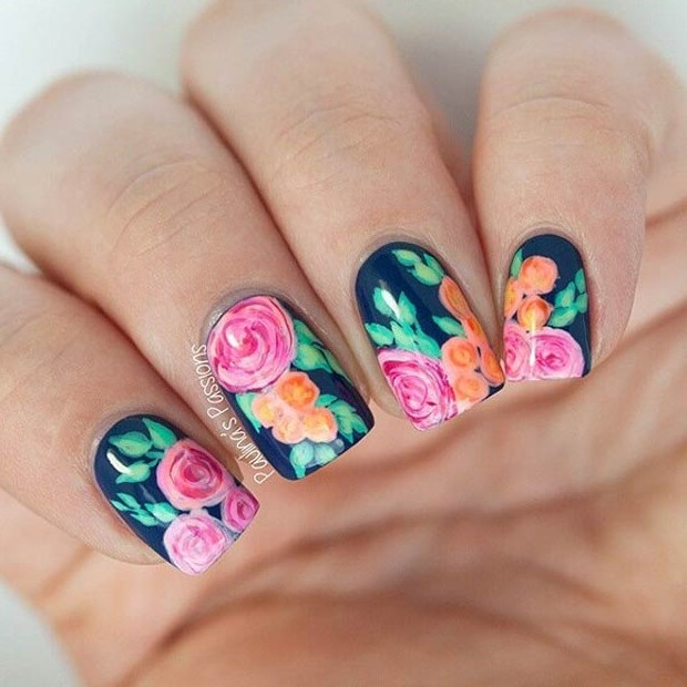 Floral Nail Designs
 50 Flower Nail Designs for Spring