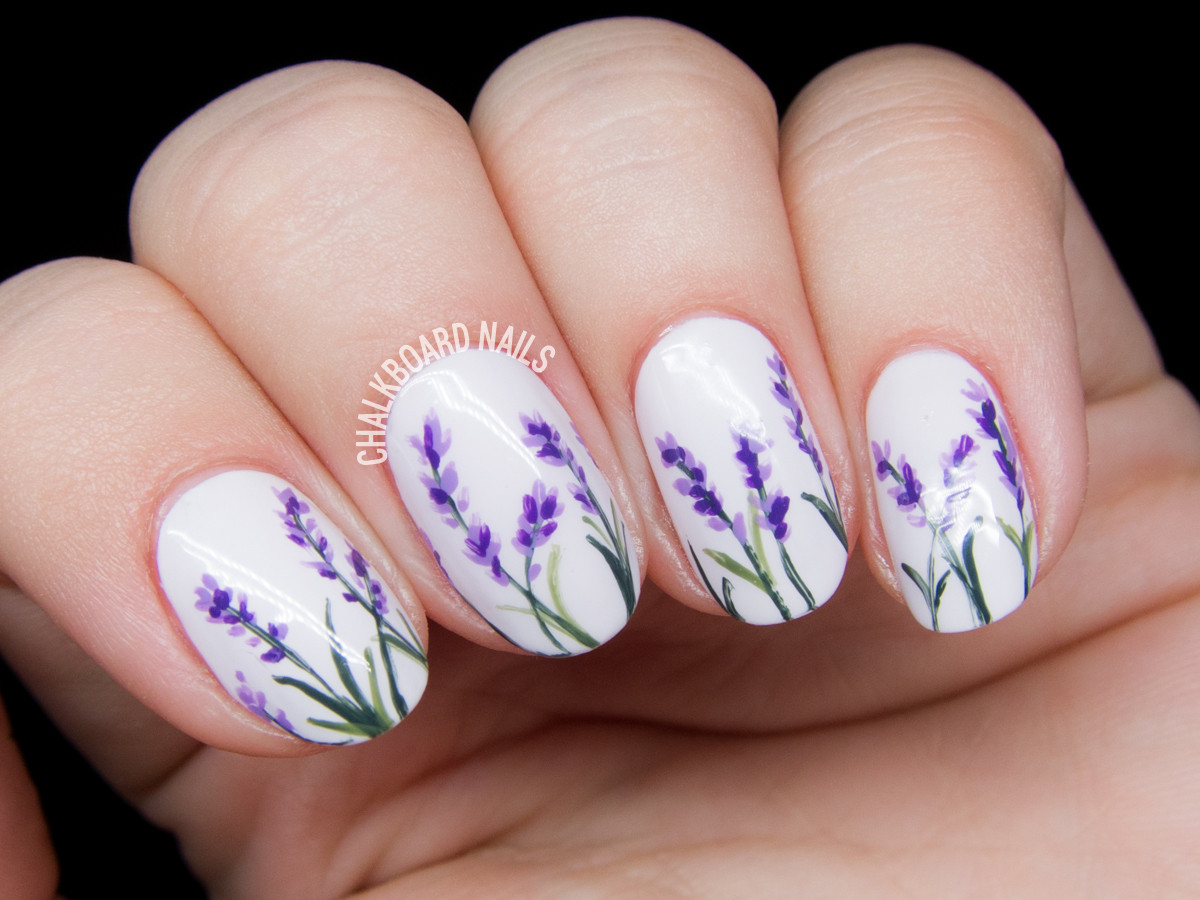 Floral Nail Designs
 Lavender Blossoms Floral Nail Art