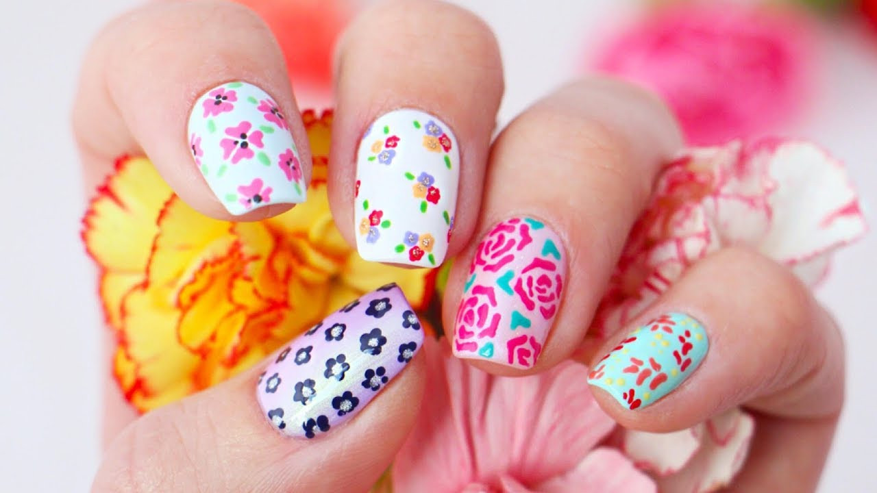 Floral Nail Designs
 5 Floral Nail Art Designs Using ONLY Toothpicks