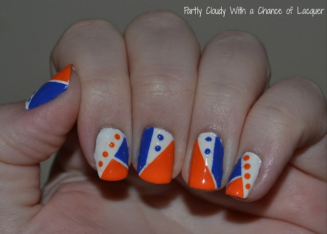 Florida Gators Nail Designs
 Florida Gator Nails orange and blue nails Florida