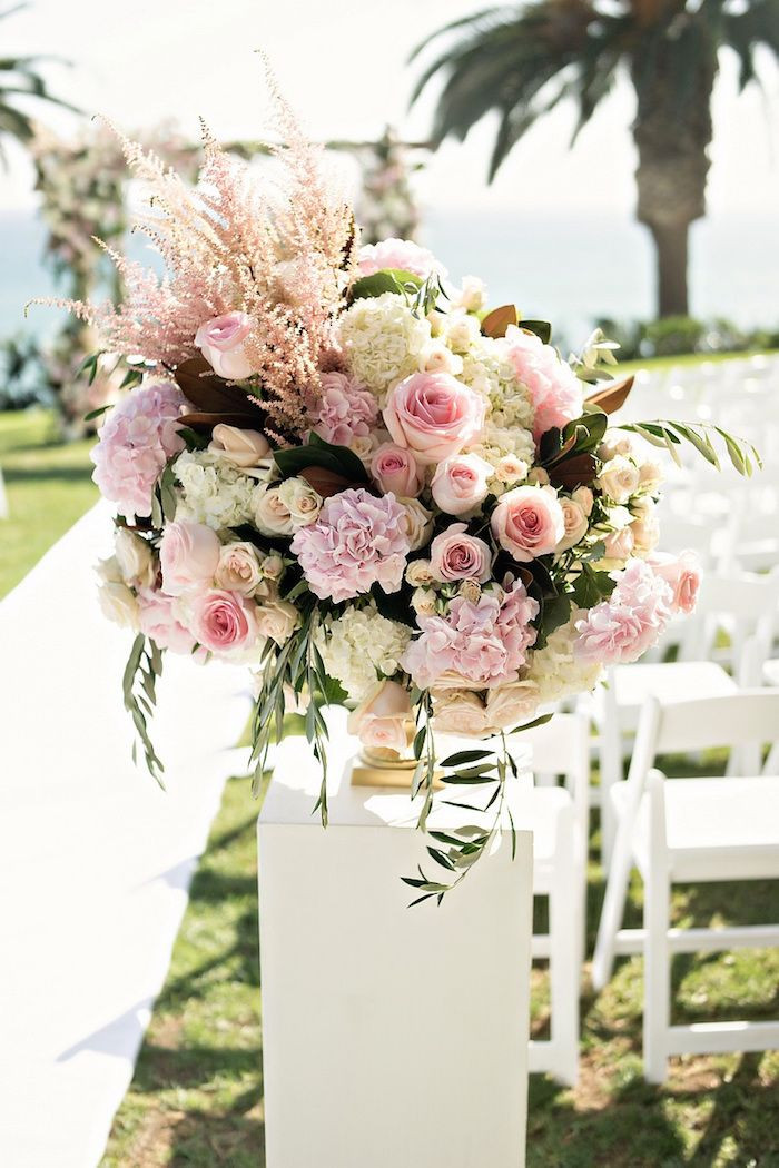 Flower Arrangements Wedding
 Oceanfront Wedding Ceremony Classic Romantic Ballroom