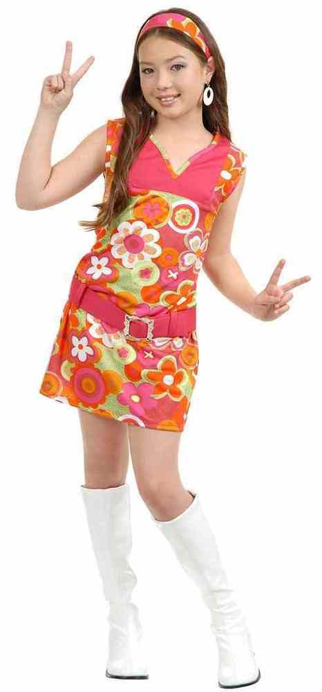 Flower Child Halloween Costume
 San Francisco Girl 60 s Hippie Flower Power Fancy Dress
