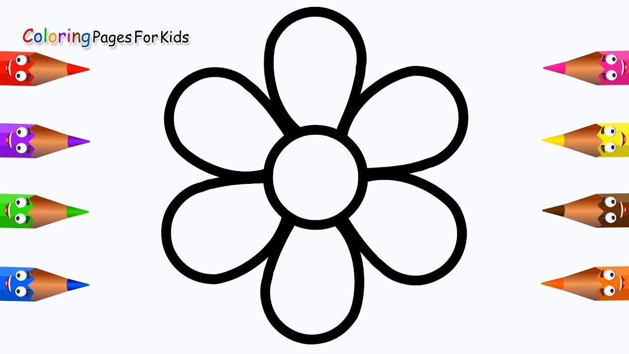 Flower Coloring Pages For Toddlers
 How To Draw Flower Coloring pages For Kids Children