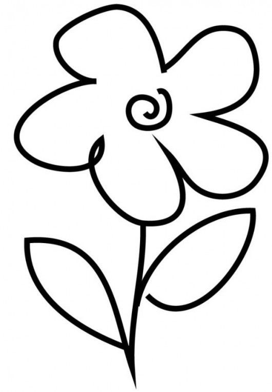 Flower Coloring Pages For Toddlers
 Very Simple Flower Coloring Page For Preschool