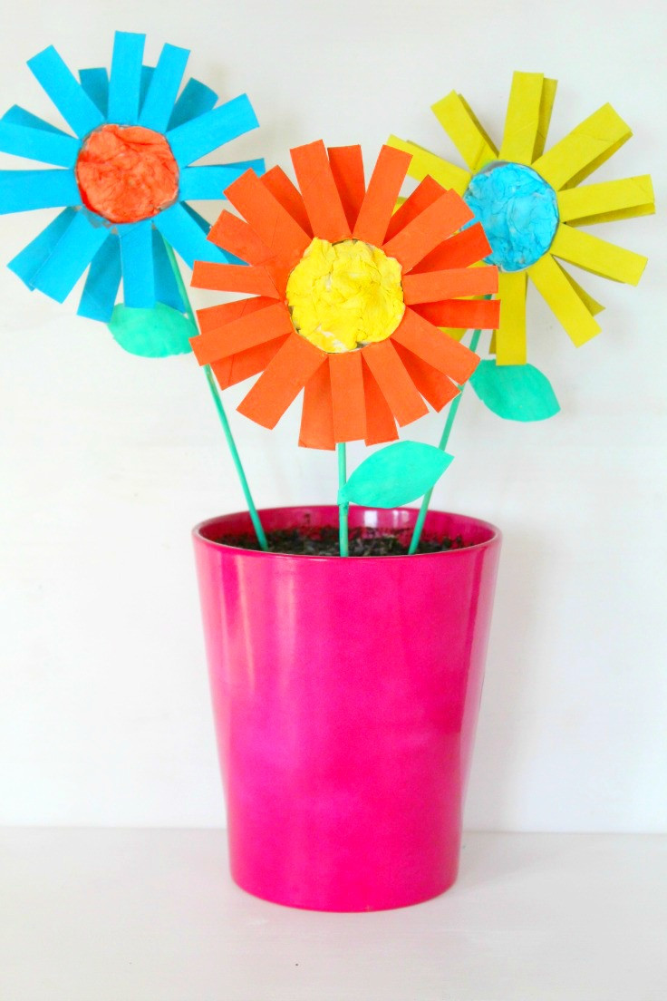 Flower Craft For Kids
 How To Make Paper Flowers For Kids With Toilet Paper Rolls