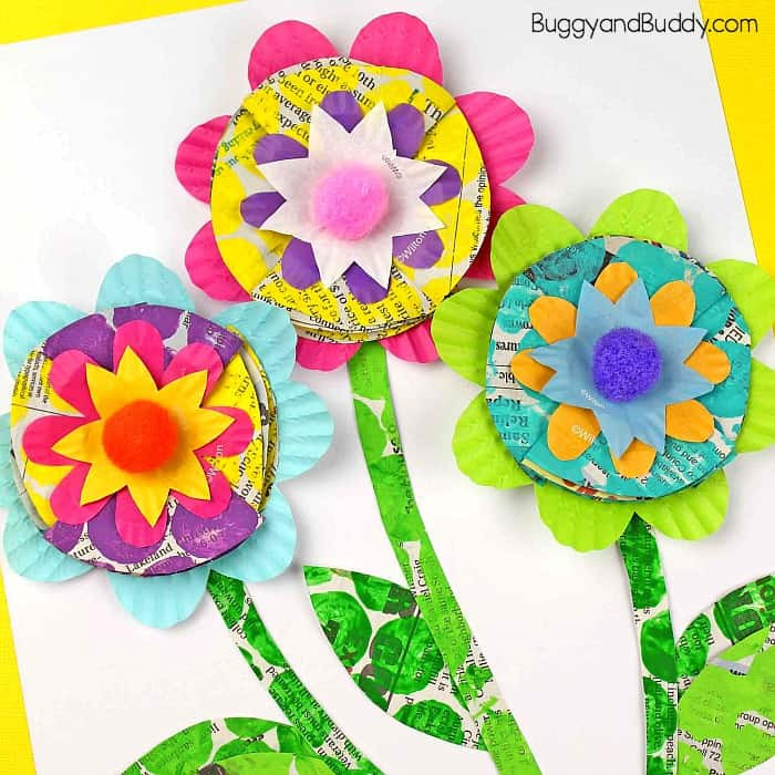 Flower Craft For Kids
 Mixed Media Flower Craft for Kids Buggy and Buddy
