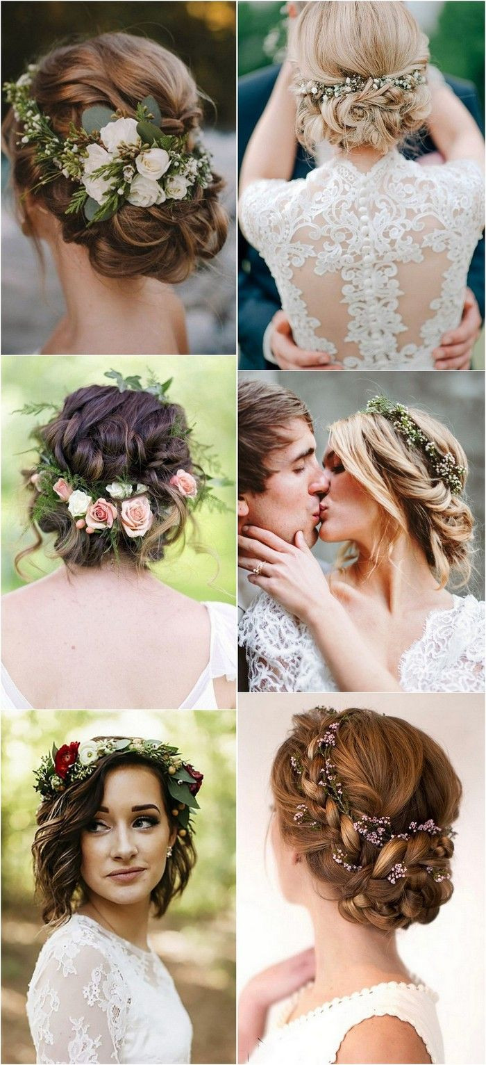 Flower Crown Wedding Hair
 Top 10 Wedding Hairstyles with Flower Crown Veil for 2018