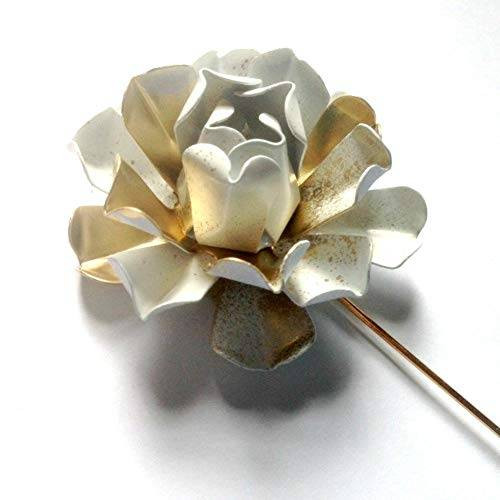 Flower Pins
 Amazon Metal Enamel Flower Lapel Pin White and Gold