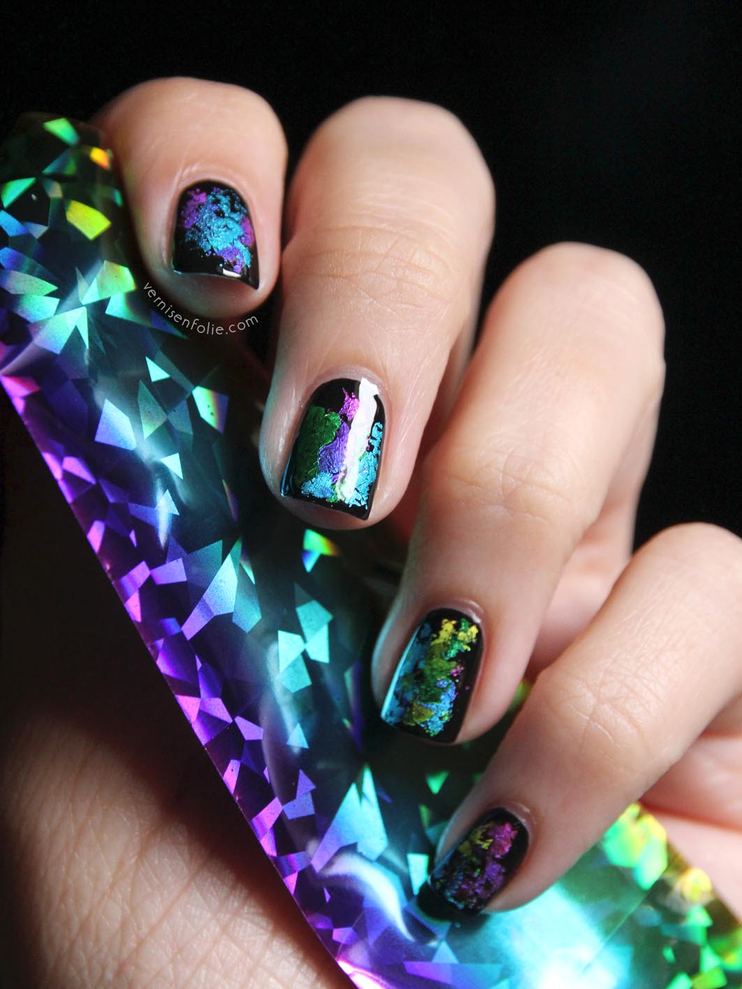 Foil Nail Designs
 1000 images about Iridescent nail art on Pinterest