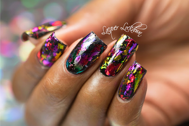 Foil Nail Designs
 Lacquer Lockdown Scattered Holographic Foil Nail Art
