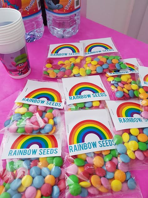 Food Ideas For A Troll Birthday Party
 trolls party rainbow seeds Zoey s 7th in 2019