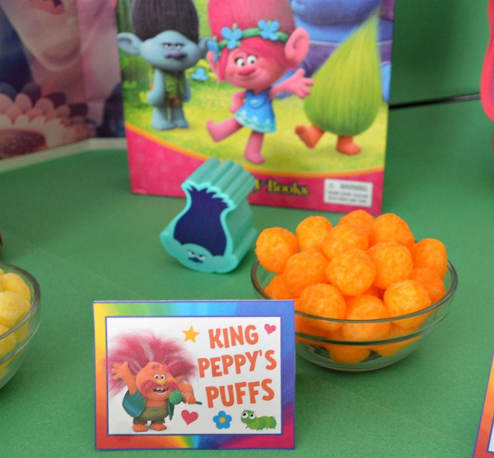 Food Ideas For A Troll Party
 Trolls Party Food Cards Audrey Pinterest