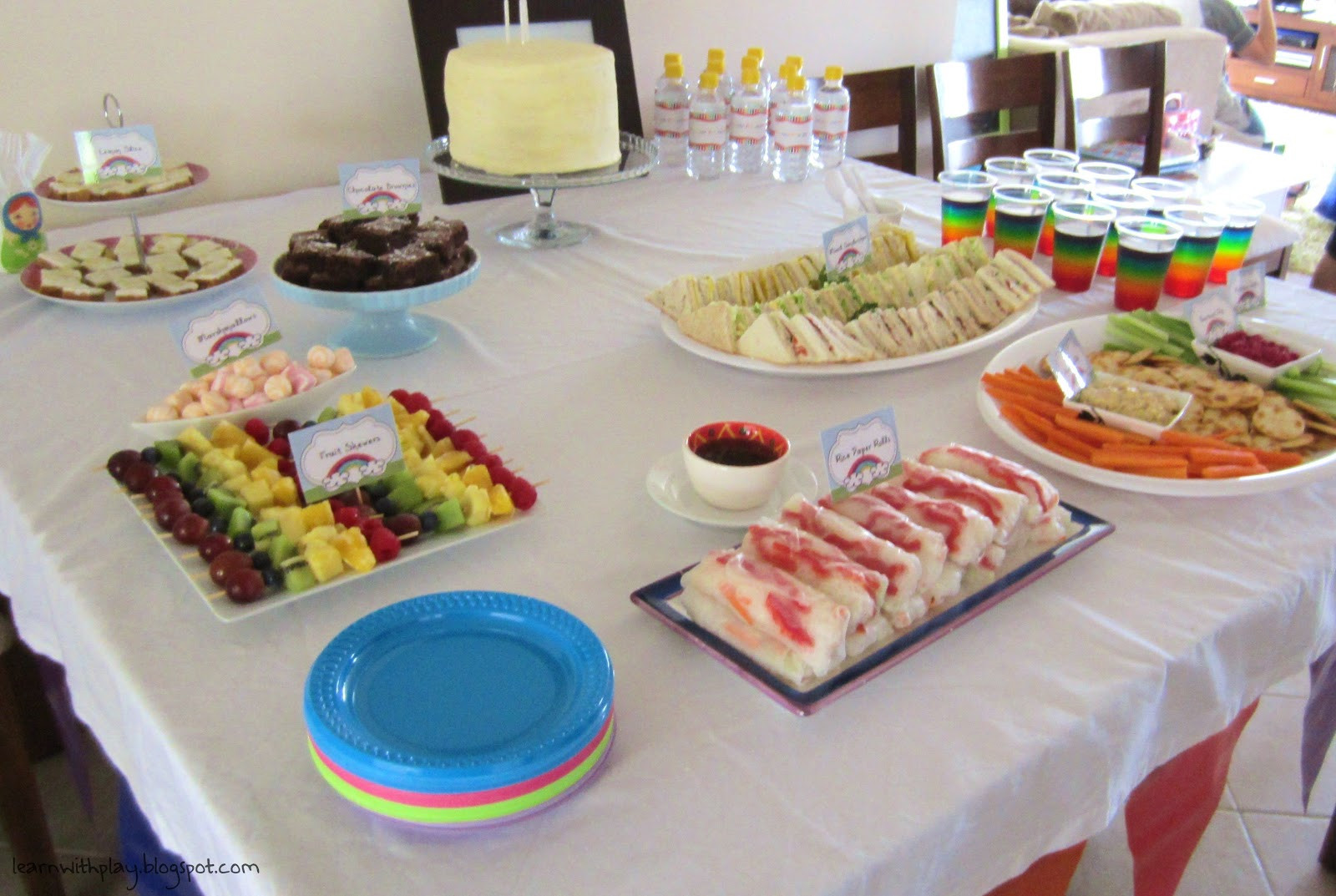 Food Ideas For Birthday Party At Home
 Learn with Play at Home Rainbow Birthday Party Ideas