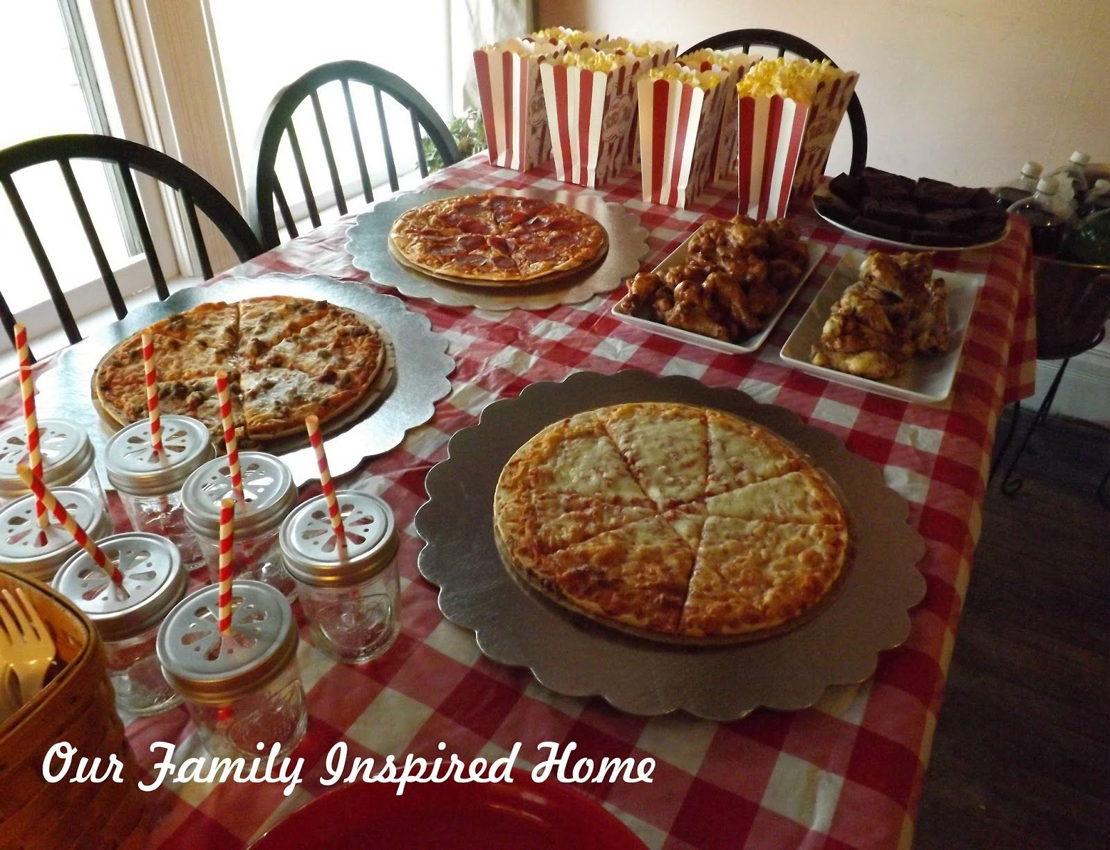 Food Ideas For Birthday Party At Home
 Our Family Inspired Home Pizza Parlor Movie Night