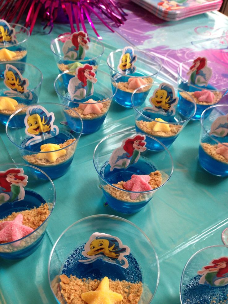 Food Ideas For Mermaid Party
 Little Mermaid Ocean Jello Cups