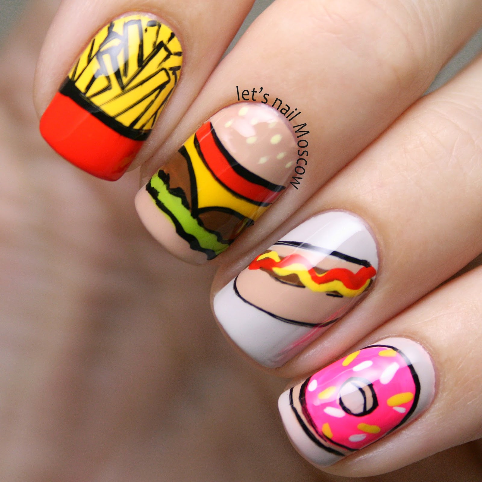 Food Nail Designs
 веселые fast food nails