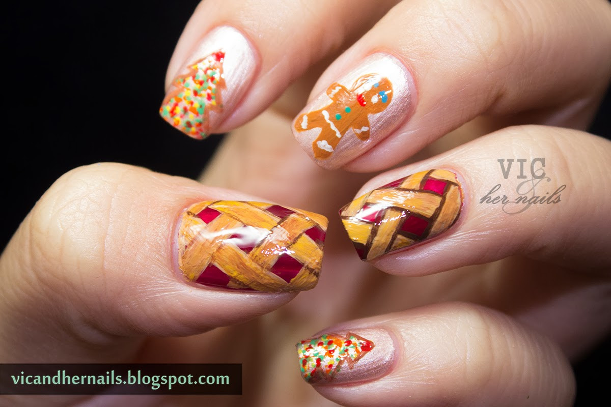 Food Nail Designs
 Vic and Her Nails Christmas Winter Challenge Day 6